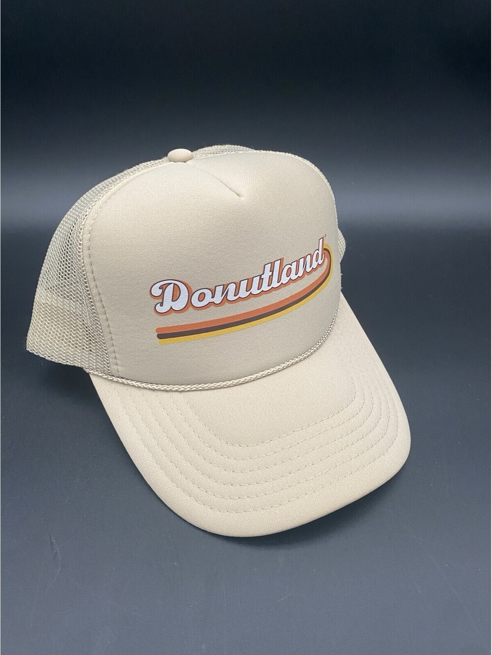 Donutland Tan Snapback Trucker Hat - Otto - Meshback